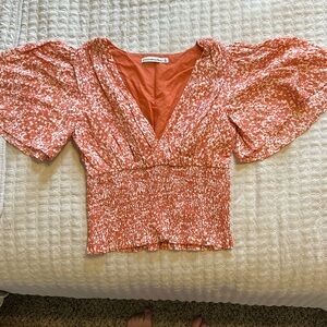 Abercrombie and Fitch Ruched Flutter sleeve